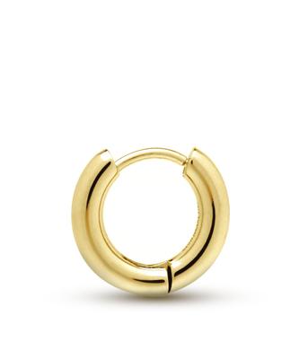 Lion Heart LH-1 Plain Hoop Earrings, Surgical Stainless Steel 316L (Hypoallergenic), with Pouch, Gold, Size S, Direct from Manufacturer