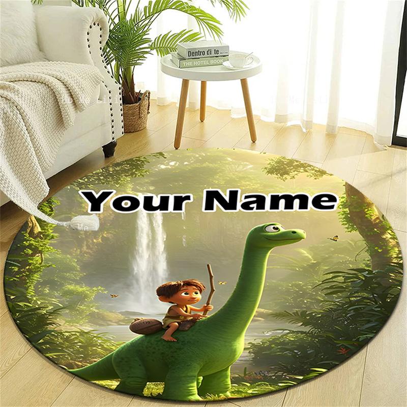 Personalized Good Dinosaur Round Chair Office Rug - Perfect for Mat, Office Chair & More - Ideal Gift for Birthdays and Holidays