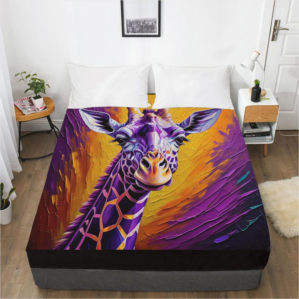 Fashion Fitted Sheet 3D Printed Pattern 3 Piece Set Bed Sheet Mattress Cover Elastic Band Bedding