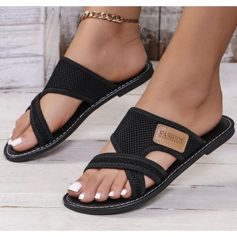 Women's Flats Slippers Summer New Letter Designer Open Toe Outdoor Leisure Beach Comfortable Slip-On Women's Luxury Sandals