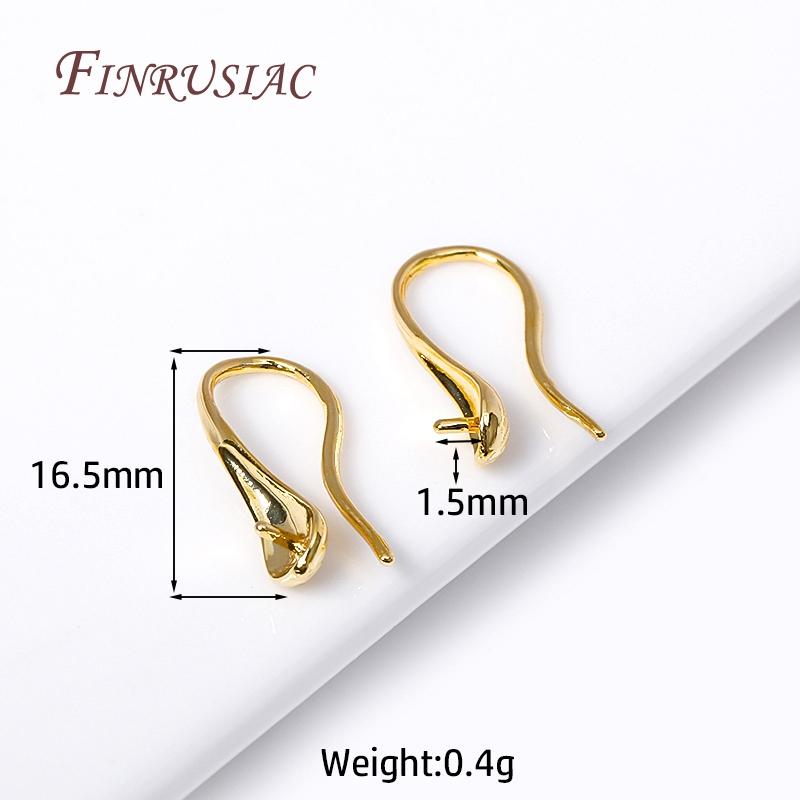 

18K Gold Plated Earrings Hooks with Pearl Ear Wire Mounting DIY Pearls Earring Findings 10 Pieces