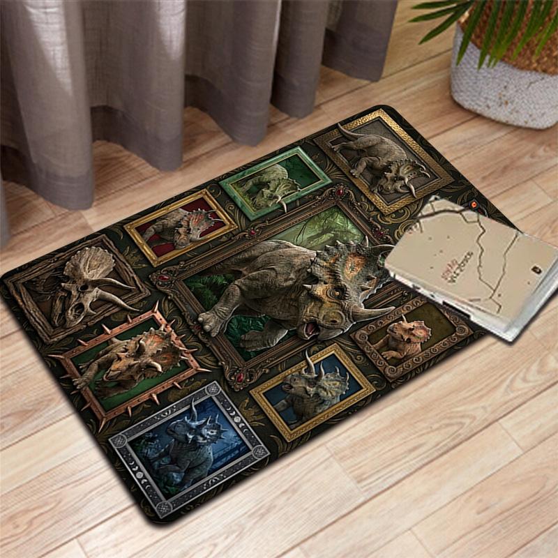 Triceratops Collection Pattern Rug Floor Mat for Living Room or Bedroom Soft and Comfortable Carpet a Gift for Birthday and Holiday.