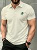 Men'S Outdoor Polo Shirt, Multi-Size Available, Fun Grass Print, Fashionable And Comfortable, Men'S Top Suitable for Hiking And Outdoor Leisure,