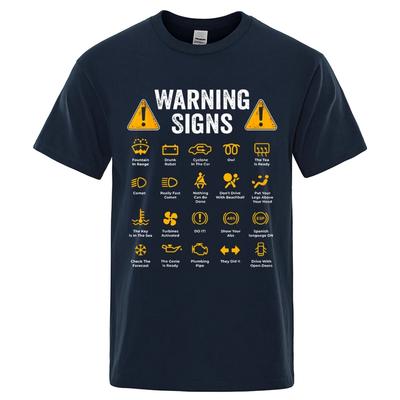 T-shirt Segnali di Avvertimento Stradale 2026 Nuovo Regalo per Meccanico 100% Cotone Uomo Donna Unisex Oversize Pesante Grafica Divertente