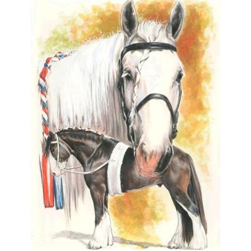 New 5D DIY Diamond Painting Horse Diamond Embroidery Animal Cross Stitch Full Round Drill Crafts Home Decor Manual Gift