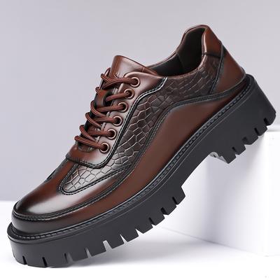 New Men Casual Leather Business Tooling Shoes Stylish Thick Bottom Designers Shoe High Quality Walking Slip-on Comfy Loafers