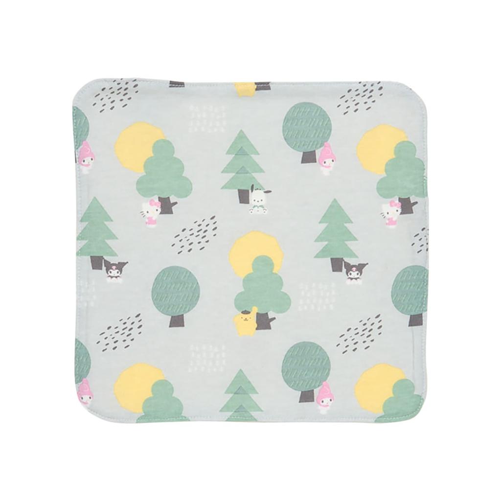 Sanrio Baby Organic Sanrio 23cm Wide x Deep x 23cm Baby 306592 Skin-Friendly Handkerchief, Forest, Characters, Cotton, Approx. 0.2cm High, Gift,
