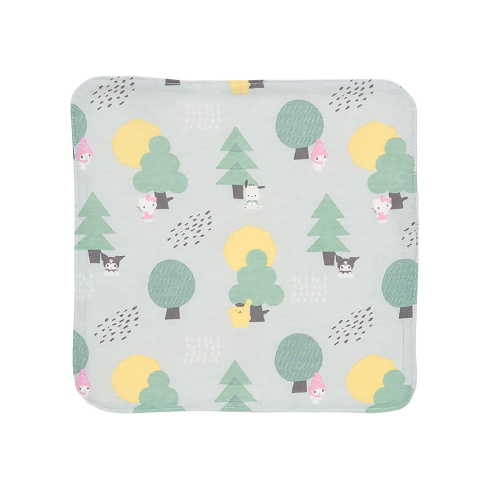 

Sanrio Baby Organic Sanrio 23cm Wide x Deep x 23cm Baby 306592 Skin-Friendly Handkerchief, Forest, Characters, Cotton, Approx. 0.2cm High, Gift,