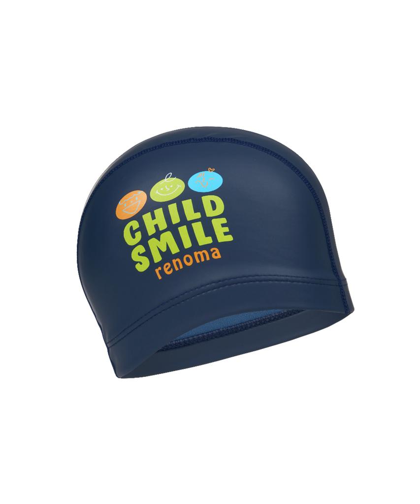 Lenomasuyeongbog Kids' Smile Face Pu Swim Cap Navy Ro-Rc2E055-Nv