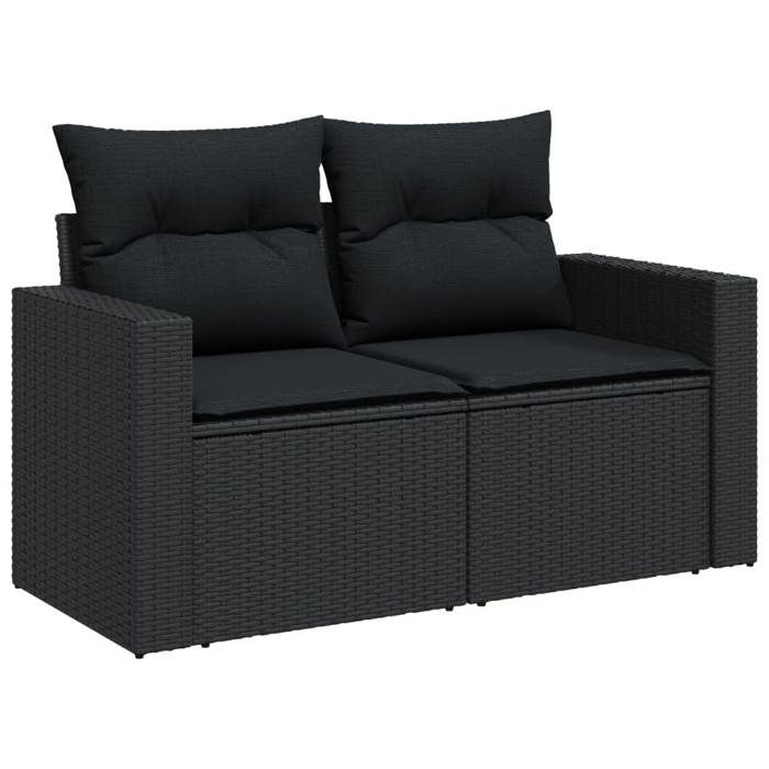 VidaXL Garden Lounge Set with Cushions 10 Pcs, Patio Sofas, Patio Furniture Set, Outdoor Furniture, Black 3228895