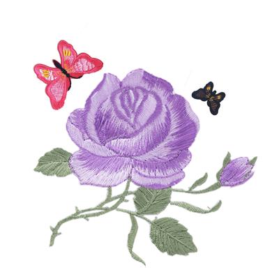 1 pak pruimenapplicatie rozenpatch lotus borduurwerk ijzeren patch applicatie badge stoffen sticker ijzeren patch naai accessoires