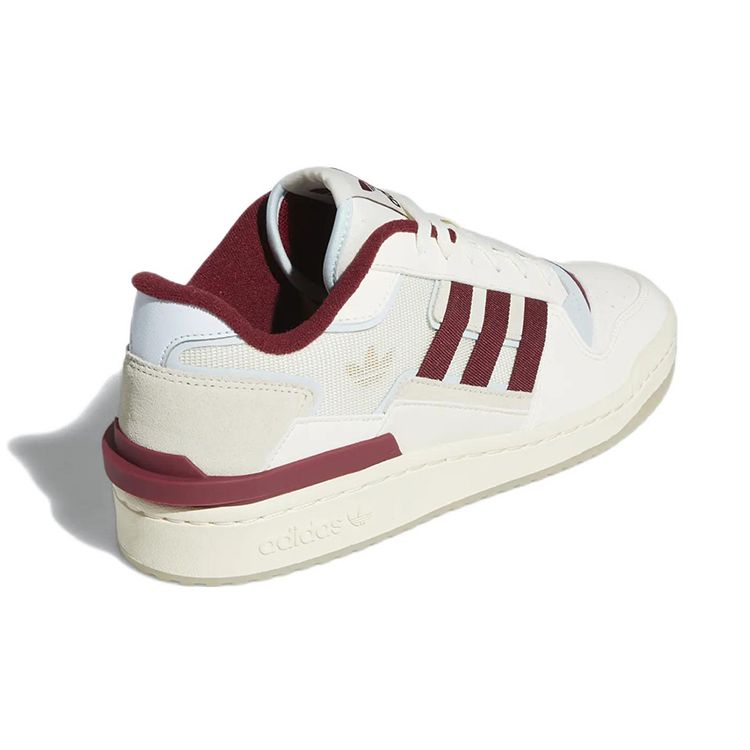 Adidas Forum Exhibit Low Off White Burgundy Unisex Sneakers Cream Collegiate-Burgundy Cream-White GW4358