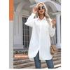 Fashion Long Sleeved Office Women Long Shirt Spring Autumn Loose Elegant Casual Basic Blouses Solid Color Lapel Streetwear Simple Tops Clothing