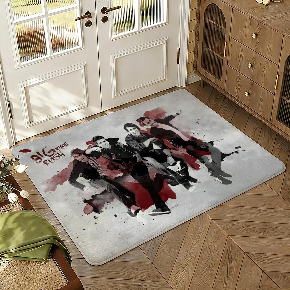 Big Time Rush Floor Mat Soft Thickened Absorbent Non-Slip Bedroom Living Room Door Mat Home Decor Flannel Rugs