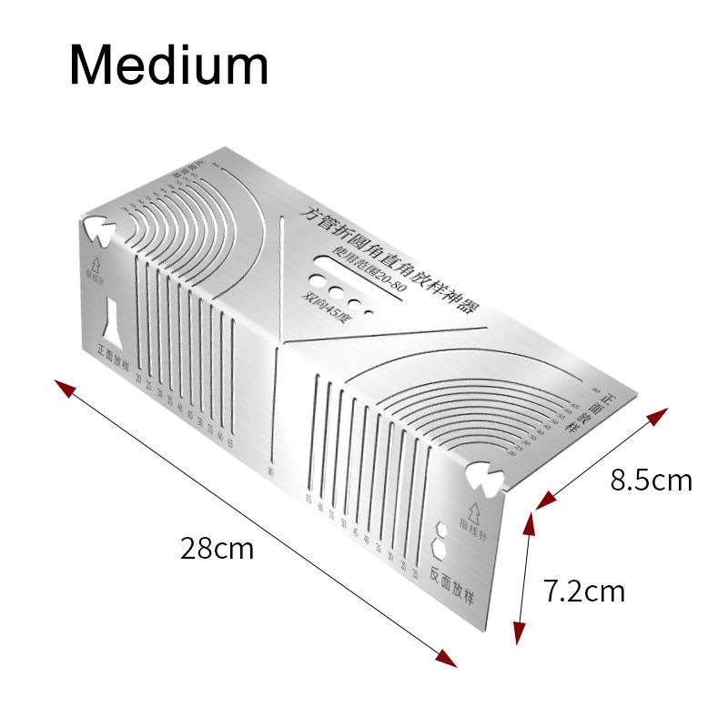 1PCS Arc Angle Marking Ruler Multifunctional Square Tube Rounded Corner Drawing Ruler 90 Degree Folding Ruler Line Drawing Tool