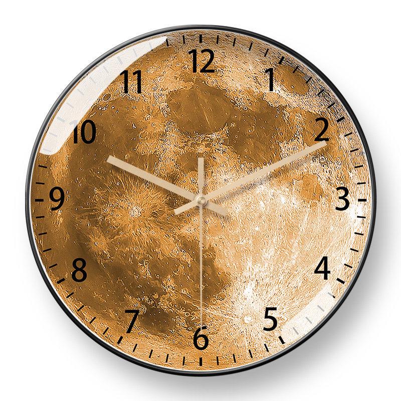 Moonstone Quartz Wall Clock - Silent, Artistic Design with Automatic Time Sync for Living Room