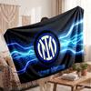 Inter Milan Personalized Fleece Blanket With Football Logo, Custom Name Text Soft Warm Home Throw Blanket