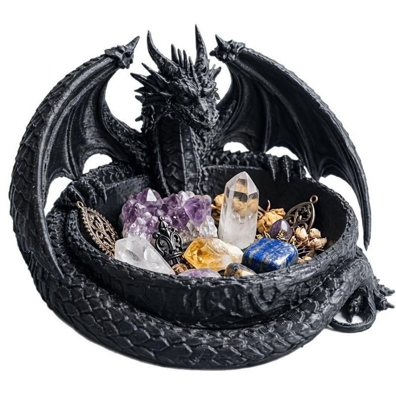 Dragon Shaped Storage Tray 3D Gothic Scratch-Resistant Plastic Tray for Jewelry Display Countertop Small Goods Holder