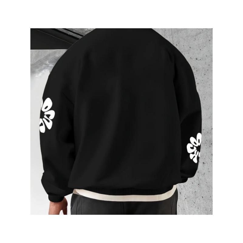 Men’s loose-fit, long-sleeved, crew-neck printed sweatshirt—soft and comfortable, perfect for everyday wear in spring and autumn | Casual-style top