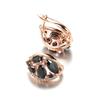 SIMJOO Rose Gold Earrings Fashion Classic Black Zircon Party Earrings