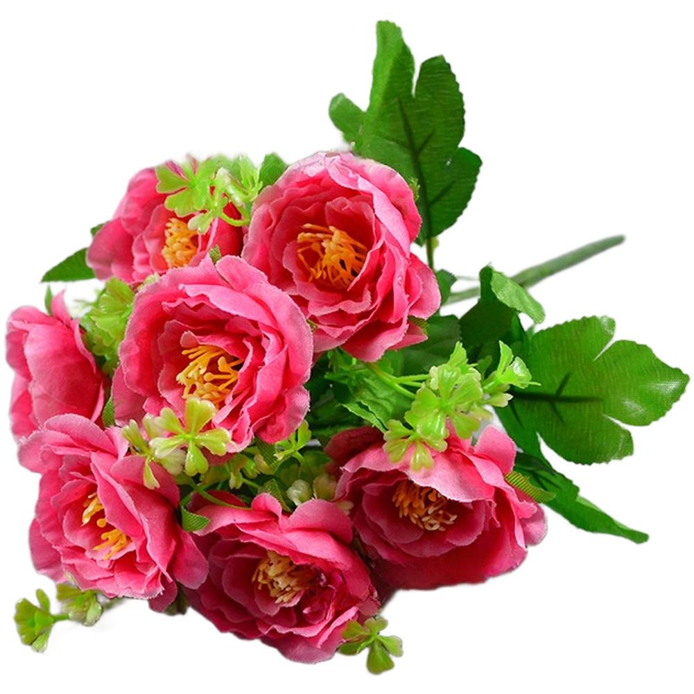 Realistic Silk Petals Artificial Flowers Plastic-wrapped Wire Stems