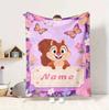 Custom Name Butterfly Garden Flannel Blanket Throw Blanket Soft Warm Sofa Bed Home Decor Unique Gift