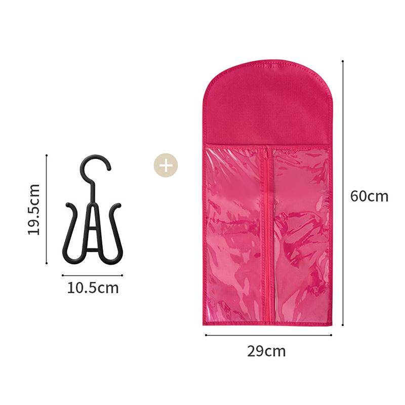 Oppbevaringspose for lange løshår Ikke-vevd Støvtett Parykkbæreposer Med Krok For Hjemmeorganisator Parykkpakkepose