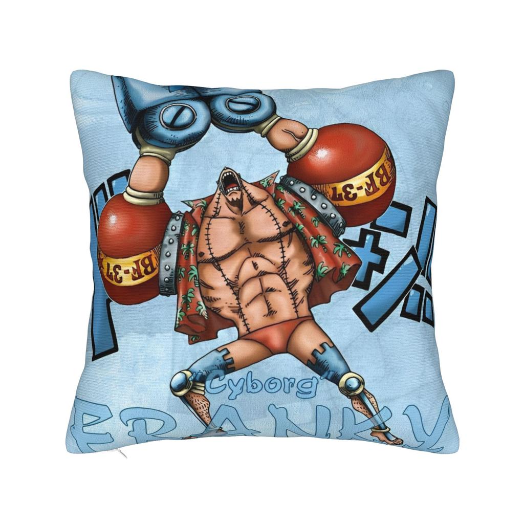 Luffy Anime  Skull Square Pillow Case  Cushion Cover Funny Zipper Decorative Pillowcover for Sofa Cm