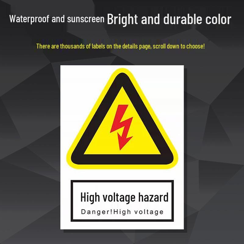 Reflective Aluminum Safety Sign: Electric Shock & No Smoking Warning 