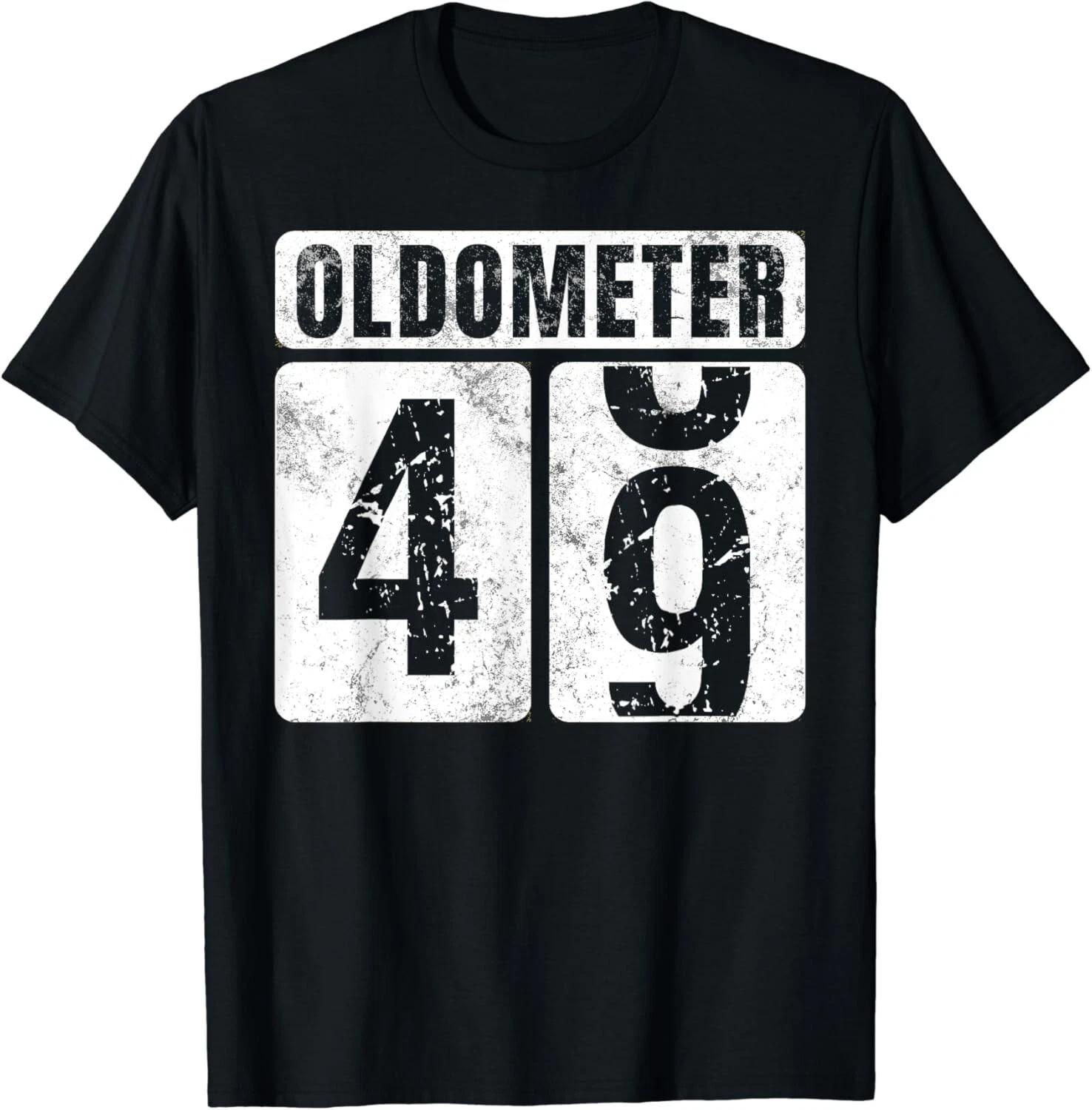 

Oldometer 49 Футболка Винтажная Забавная Идея Подарка на 49-й День Рождения Подарок Унисекс Футболка S