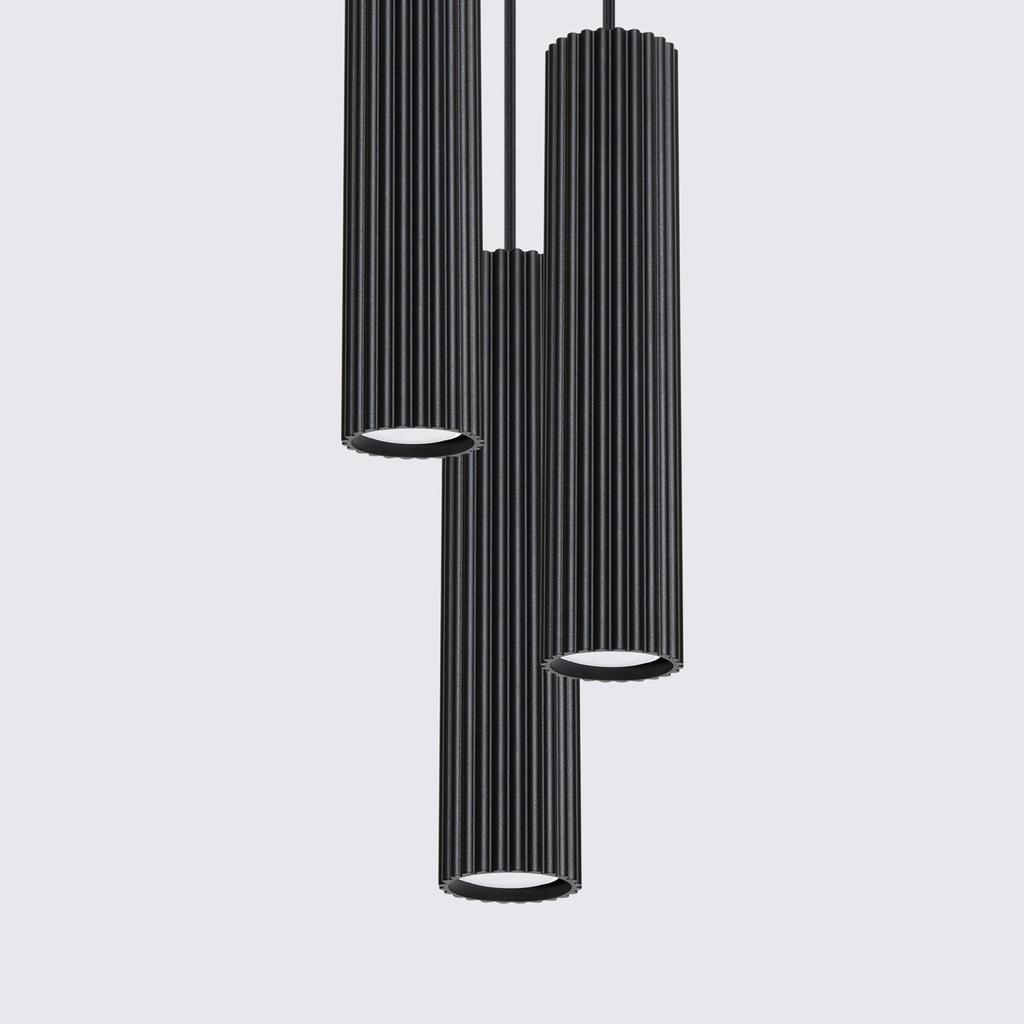 Carbon pendant lamp 3P black