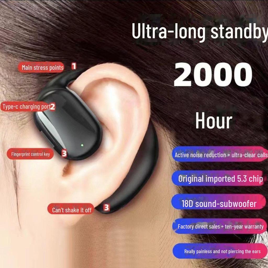 OWS Bluetooth-Headset: Echt kabellos, Lange Standby-Zeit, Nicht-In-Ear, Over-Ear-Design, Touch-aktiviert, Für Geschäftsanrufe optimiert, Einzelohr.