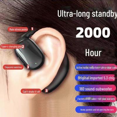 Auricolare Bluetooth OWS: True Wireless, lunga durata in standby, non in-ear, design over-ear, attivazione tramite tocco, ottimizzato per le chiamate aziendali, orecchio singolo.