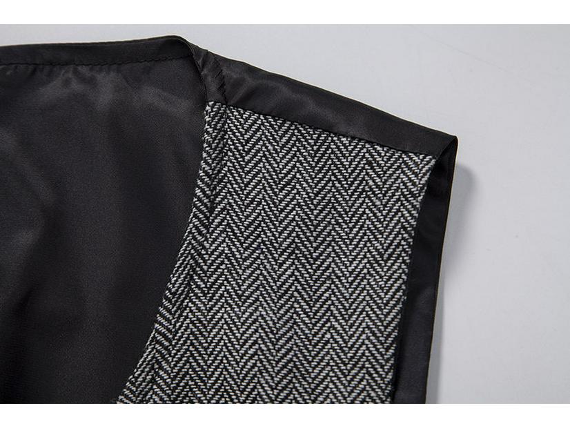 Retro Single-Breasted Men's Suit Vest with Three-Dimensional Pockets