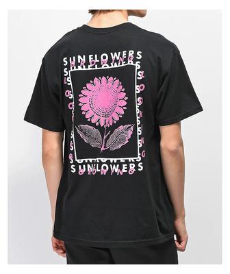 Empyre Herren Sonnenblumen Sonnenblumen Schwarz T-Shirt Neu S
