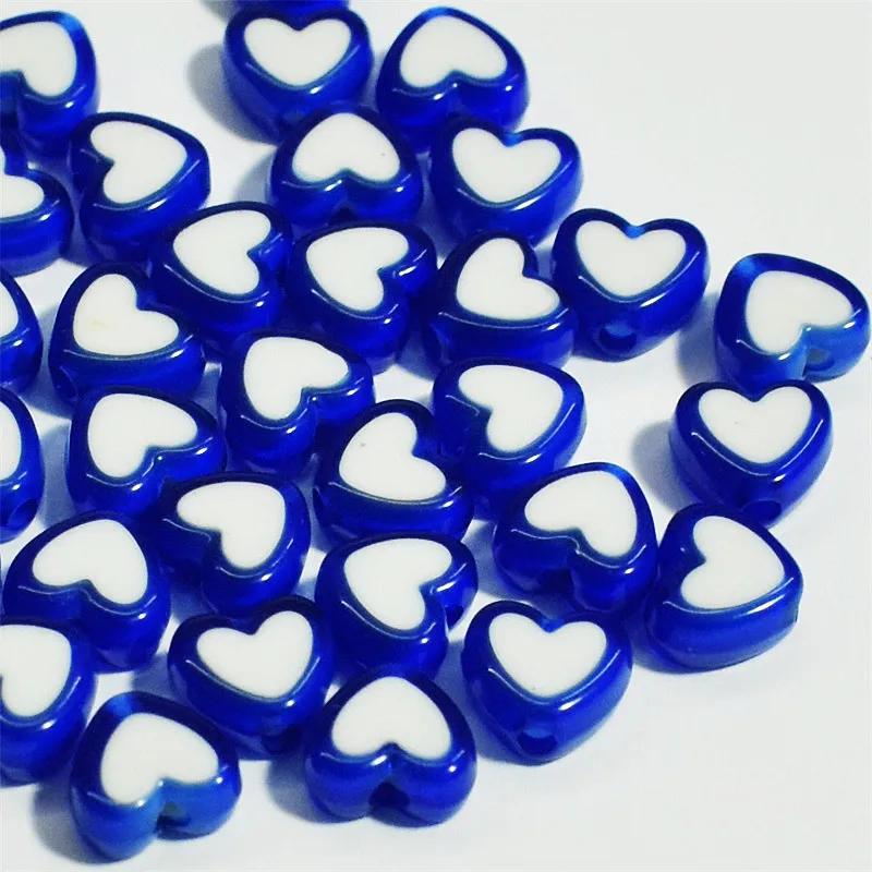 New 50pcs/lot 8x4mm Love Acrylic Bead Loose Spacer Beads for Jewelry Making DIY Handmade Clothing Accessories