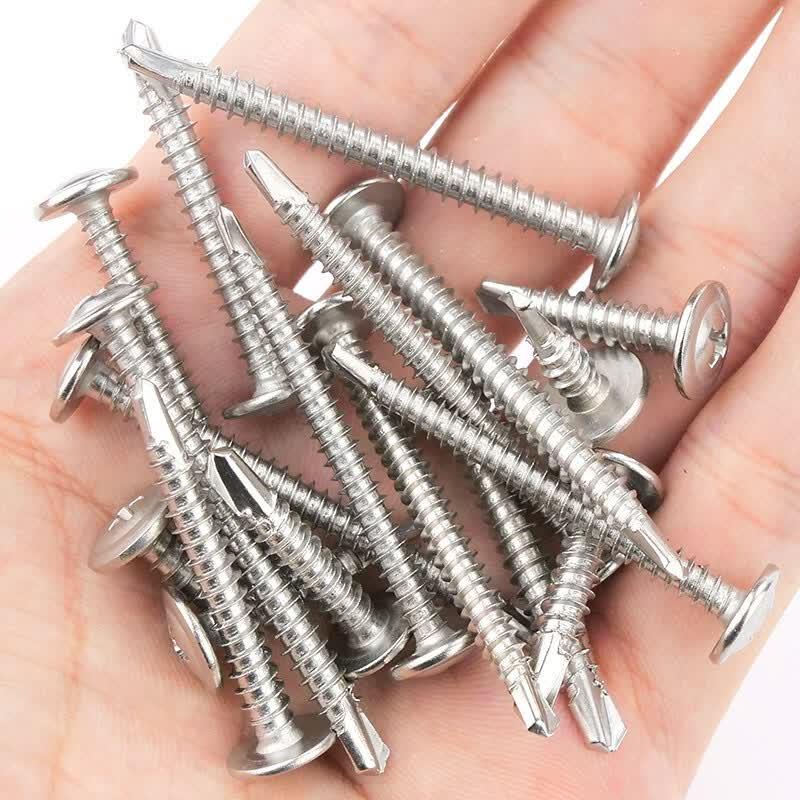 Bingyu BY-484 410 Stainless Steel Cross Recessed Wafer Head Self-Drilling Screws