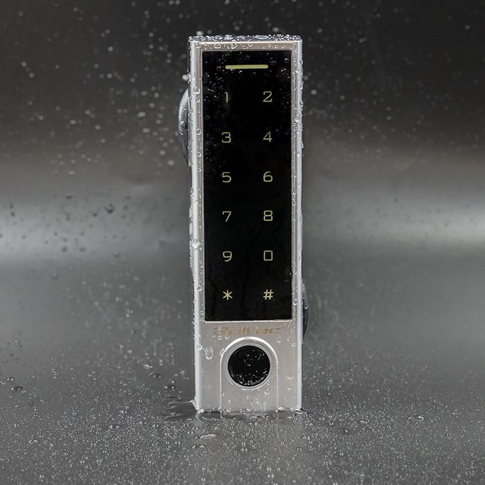 Qoltec Zamek szyfrowy dotykowy Titan z czytnikiem linii papilarnych | RFID | BT 4.0 | kod | karta | brelok | dzwonek | IP68 | EM