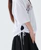 ESCAPEFROM [Escf X Hot Today] Cross Angel Print Side Shirring Detail Loose Fit One-Shoulder Short Sleeve T-Shirt White