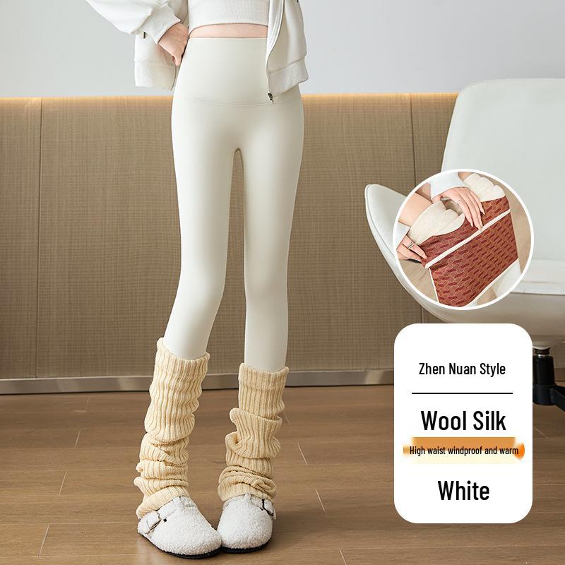 

Women s 2025 High-Waisted Velvet Sharkskin Tummy Control Warm Base Layer Pants XL 130-155 lbs