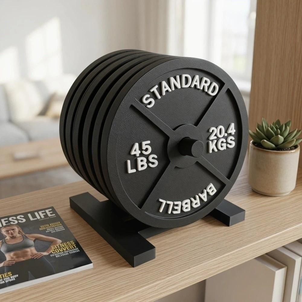 4pcs/Set Novelty Weight Plate Coaster Set Tabletop Protection Heat Insulation Cup Pad Non-Slip Ornaments Desktop Decoration