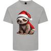A Cute Christmas Sloth With Xmas Hat on Unisexs Light Cotton TShirt