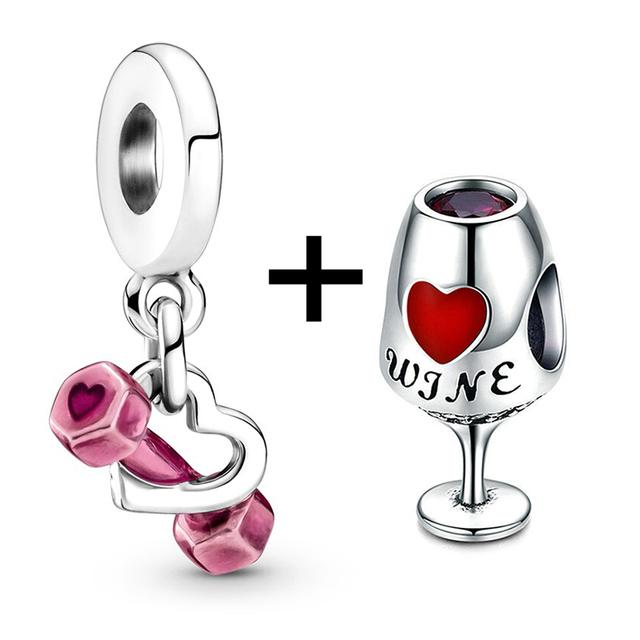 

2 шт./лот Романтическая любовь Пряничный человечек бусины подходят оригинальные брендовые подвески серебряный браслет женский браслет Diy ко Дню святого Валентина ювелирные изделия