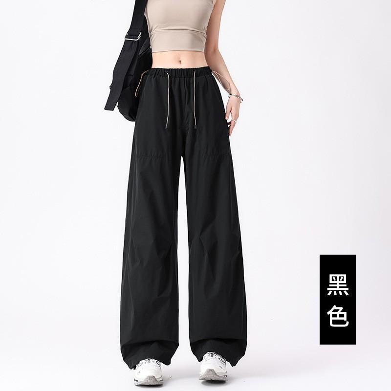 Damen High-Waist Weite Hosen Lockerer Sitz Atmungsaktiv Lässige Hosen Gerader Schnitt Bequem Arbeitskleidungsstil