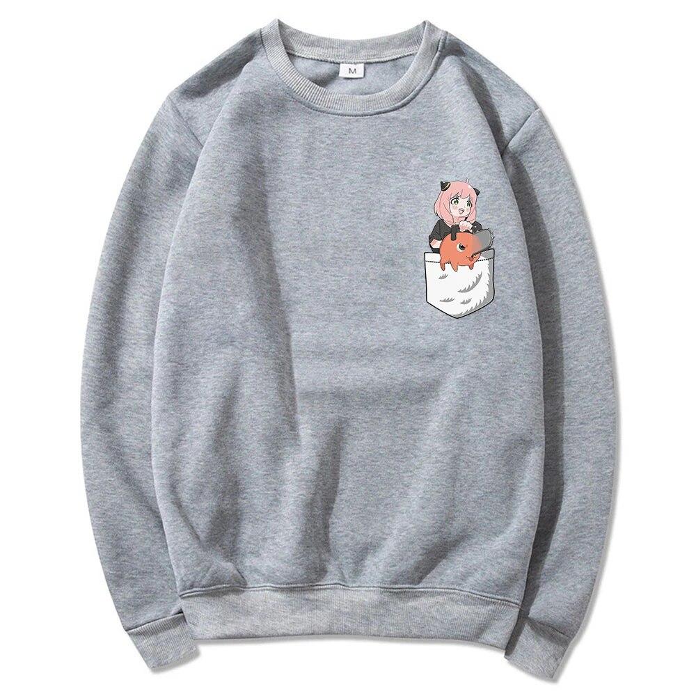 Cute Anya and Pochita Classic Hoodie Hoodies Winter Anime SPY X FAMILY Women Spring/Autumn Unisex Sweatshirt Harajuku Sudaderas Unisex