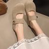 Retro Fashion, Baotou Mary Jane, Half Slippers, Women's Outerwear, Summer 2025, New Style, Boken Shoes, Thick Sole, Boken Sandals