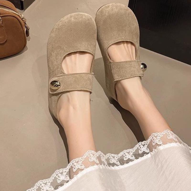 Retro Fashion, Baotou Mary Jane, Half Slippers, Women's Outerwear, Summer 2025, New Style, Boken Shoes, Thick Sole, Boken Sandals
