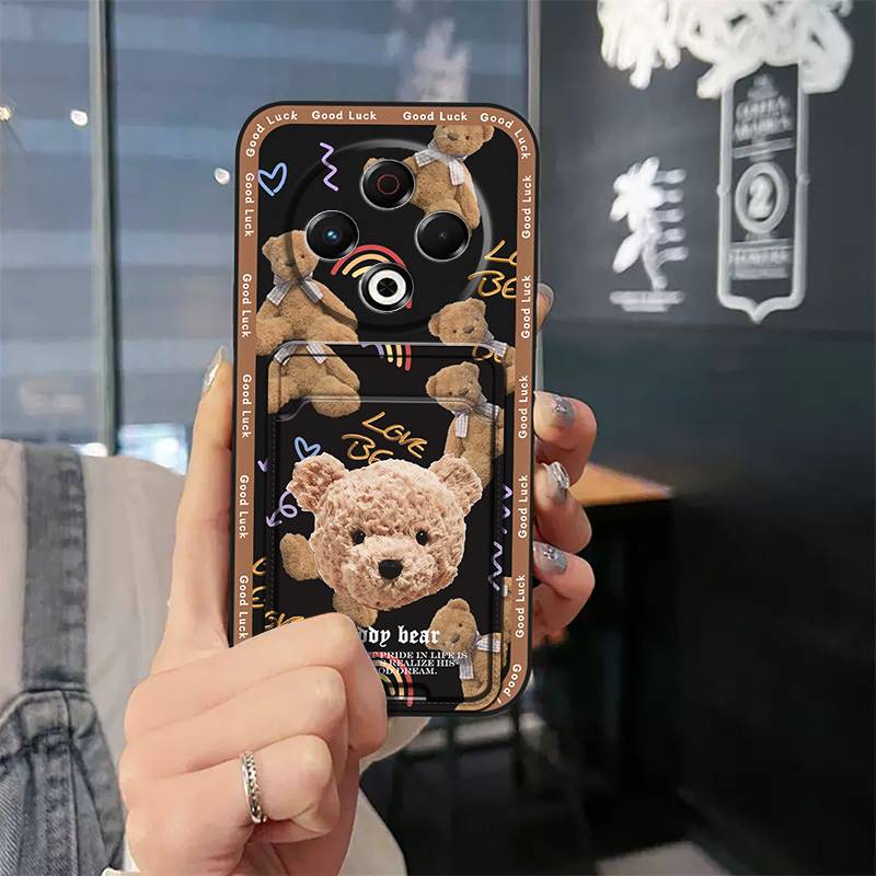 TPU Cute Phone Case For Tecno Spark30 4G/KL6 Card sleeve Silicone protective Durable Dirt-resistant Anti-dust Soft case