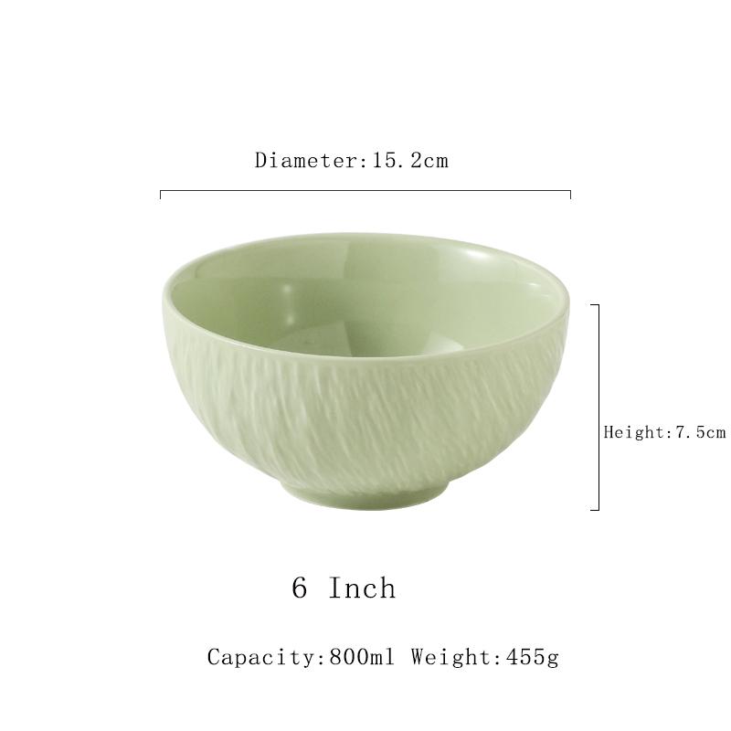 Ceramic Rice Bowls Chinese New Household 6 Inch Stone Pattern Solid Creative Dining Tableware Underglaze Colour Breakfast Bowl 6 inch