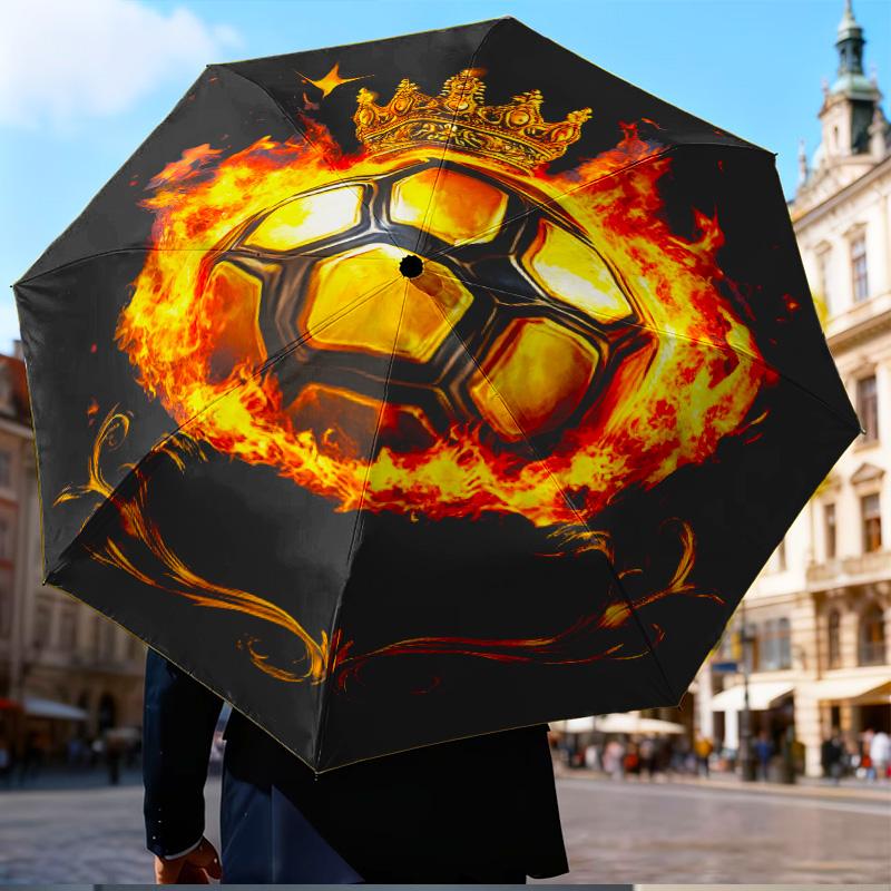 Basketball Crown Fire Sport Mini Five-Fold Lightweight Umbrella, 8-rib umbrella, Perfect for Home Travel and Outdoor Use in Any Season Gifts